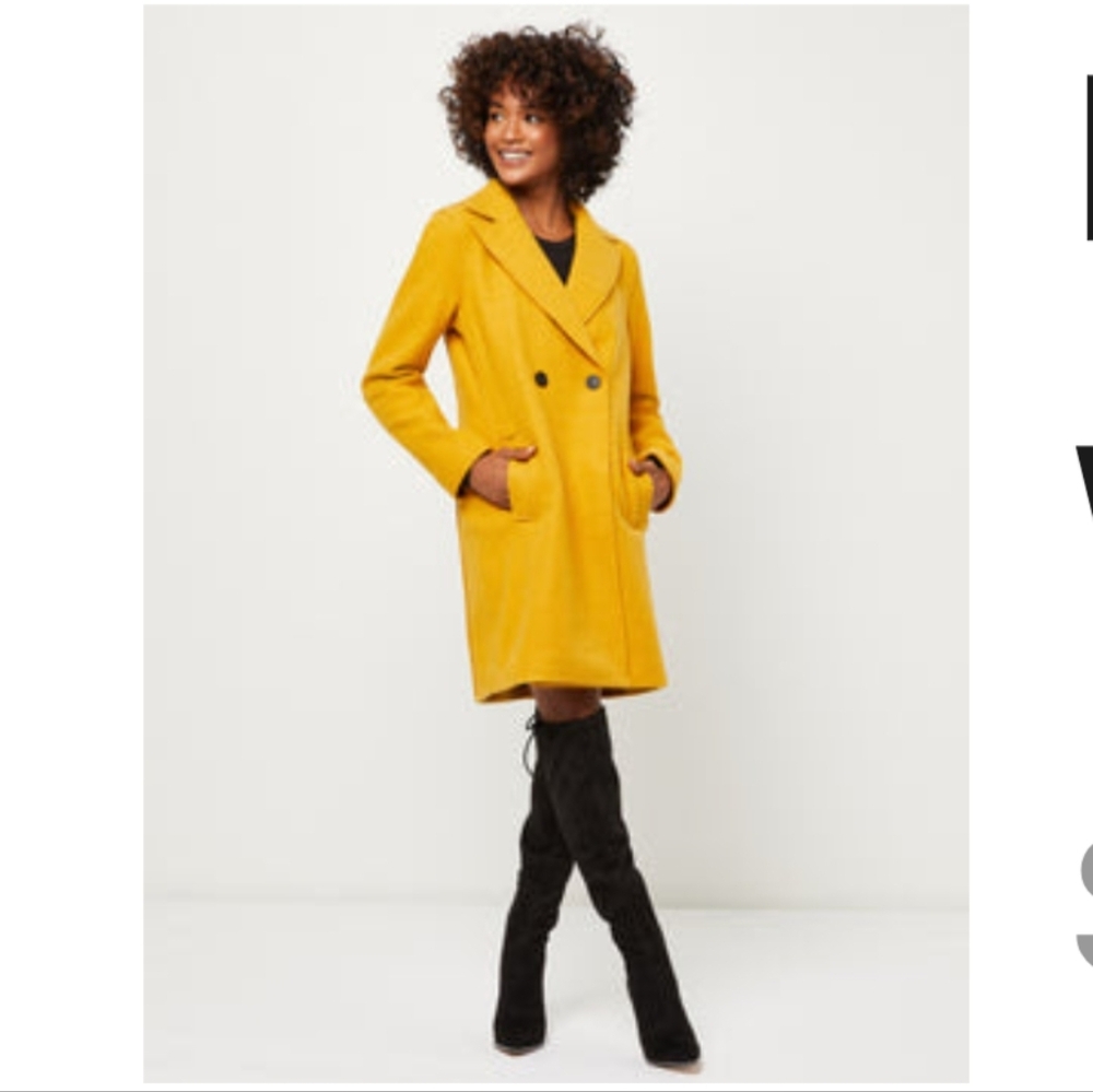 BCBGeneration Double Breasted Walker Jacket - Sunflower - S